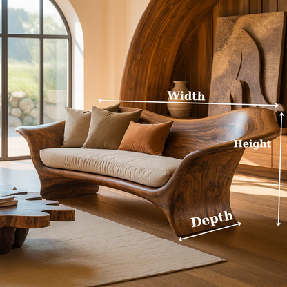 Handcrafted Solid Wood Sofa – Organic Modern Design Kitchnce