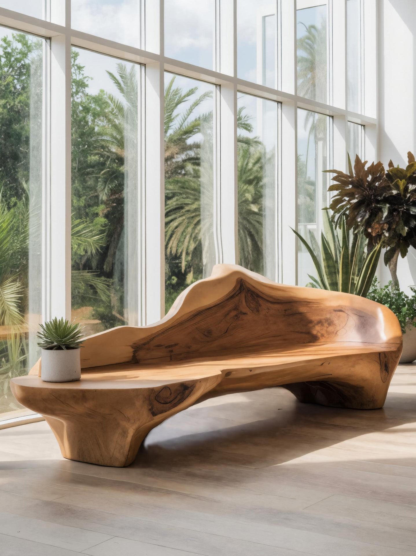 Sculptural Bench With Organic Design For Living Room Kitchnce
