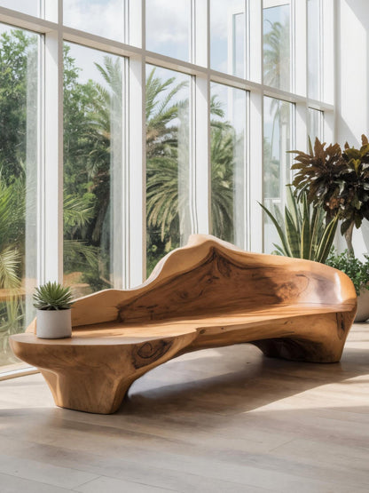 Sculptural Bench With Organic Design For Living Room Kitchnce