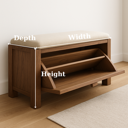 Handcrafted Solid Wood Rustic Bench – Natural Live-Edge Slab Entryway Seating