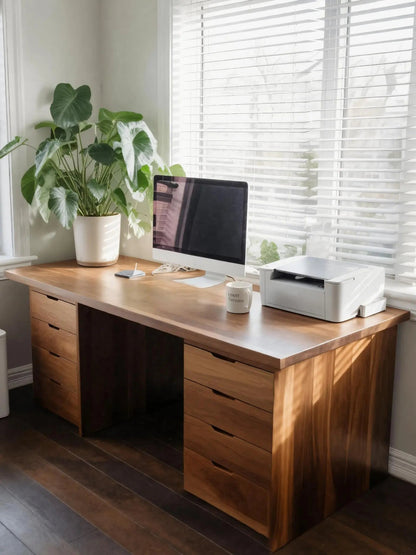 Modern Desk With Multiple Drawers For Home Office Kitchnce