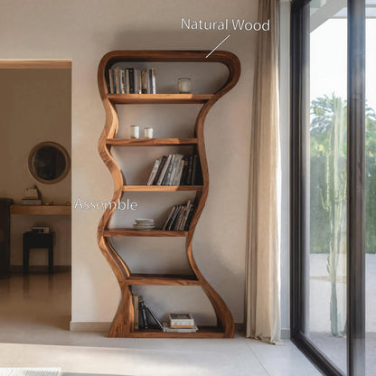 Organic Sculpture Wavy Bookshelf For Living Room Or Office Furniture Kitchnce