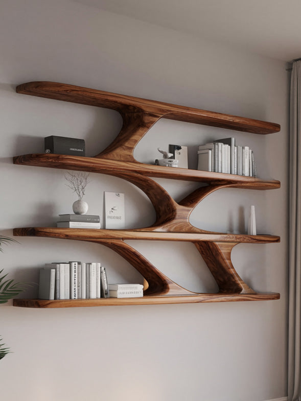 Modern Sculptural Wall Mounted Bookshelf For Bedroom Kitchnce