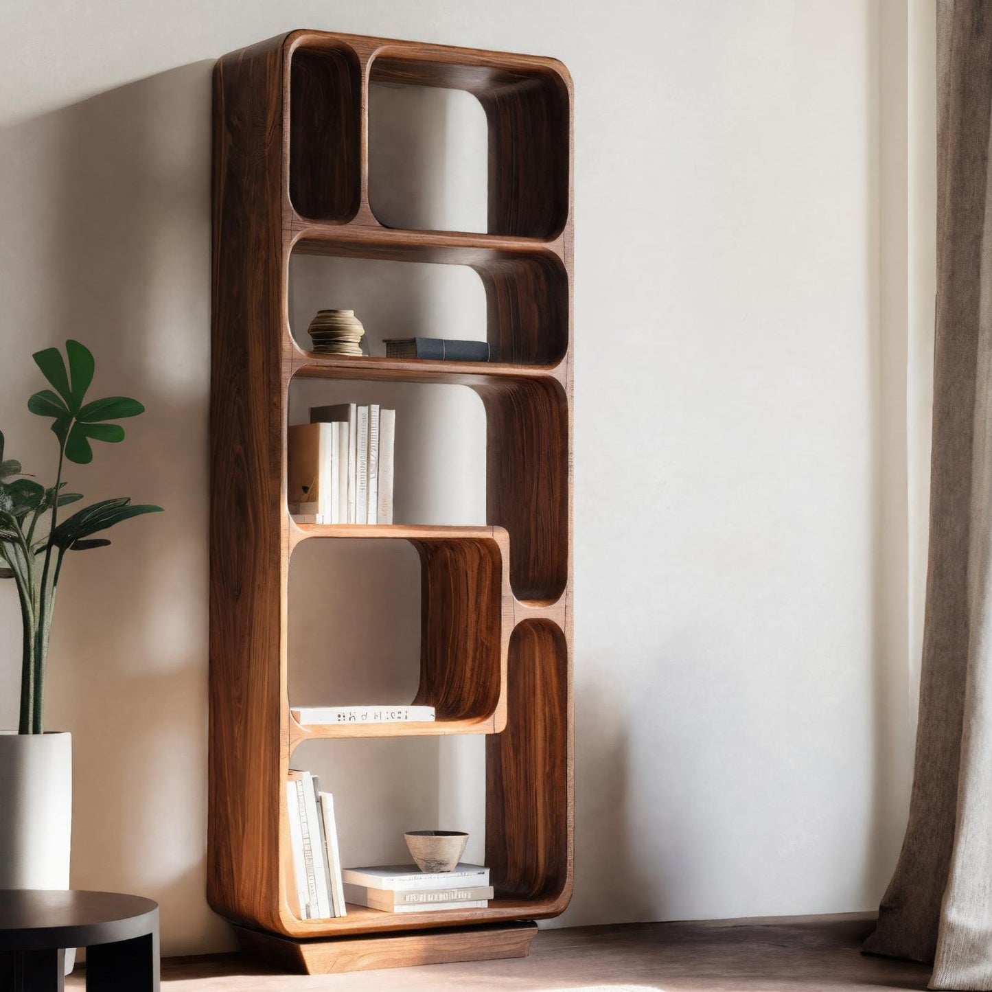 Minimalist Tall Bookshelf For Living Room Or Entryway Kitchnce