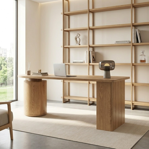 Modern Work Desk with Elegant Design and Spacious Storage Compartments