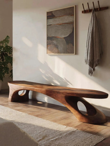 Modern Sculptural Bench With Organic Design For Entryway Kitchnce