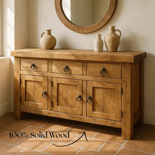 Handcrafted Solid Wood Console Table, Rustic Farmhouse Charm Kitchnce