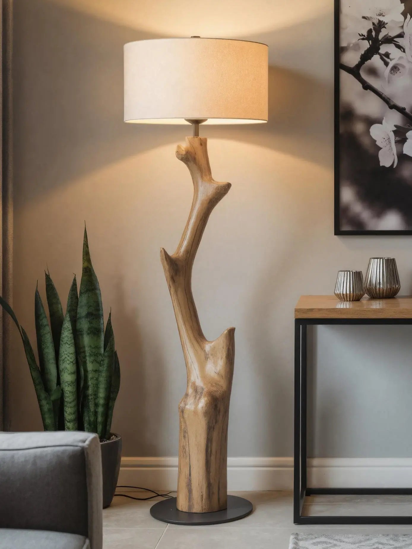 Rustic Tree Branch Floor Lamp For Bedroom Kitchnce