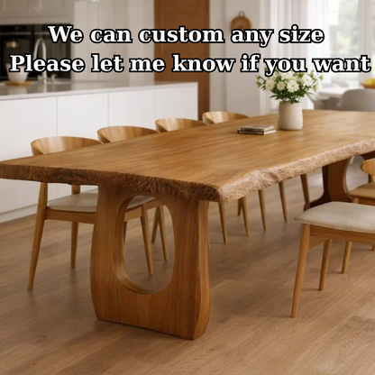Handcrafted Live Edge Solid Oak Dining Table Modern Scandinavian Kitchen Table