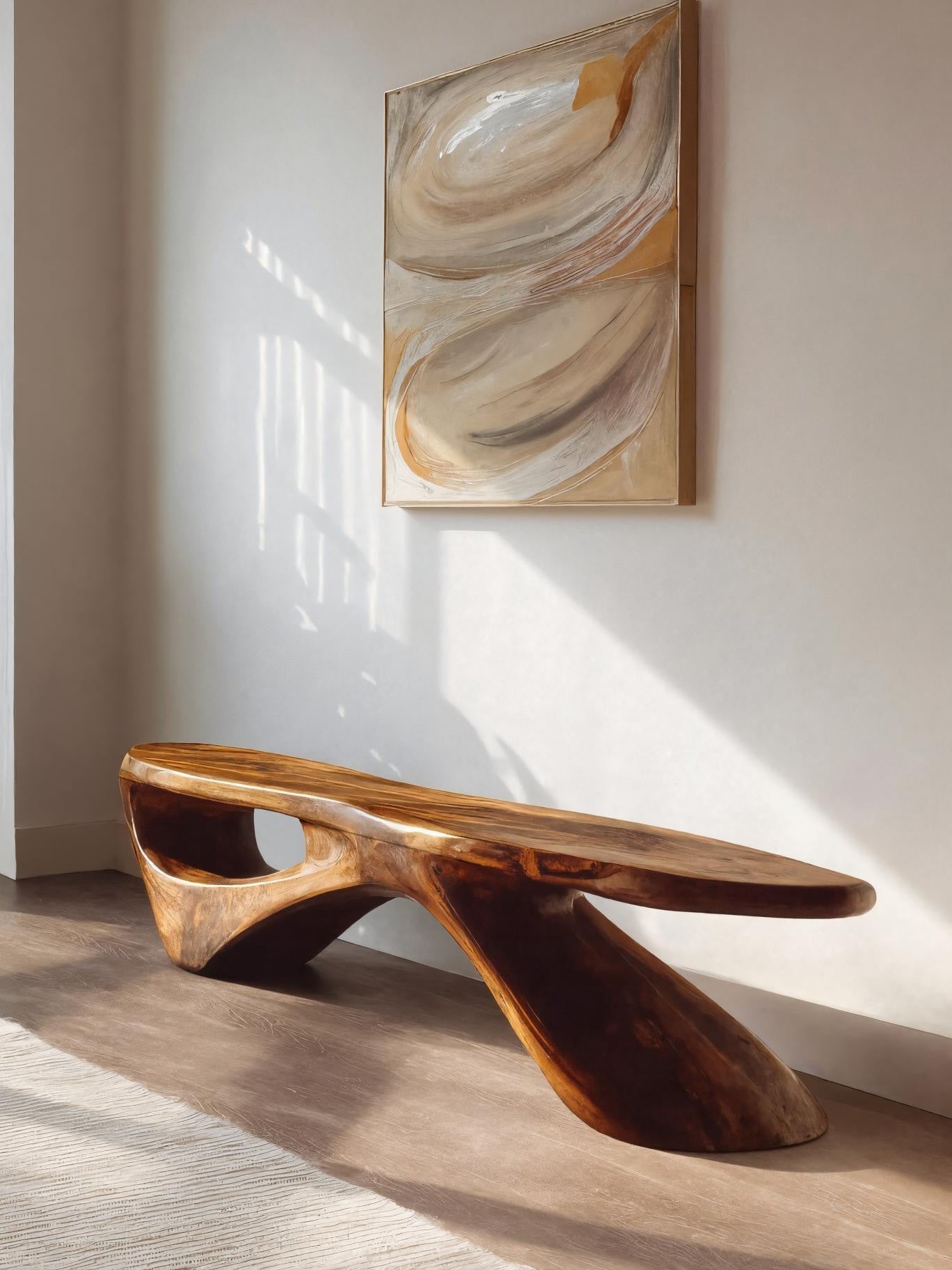 Sculptural Organic Bench For Entryway Or Living Room Kitchnce