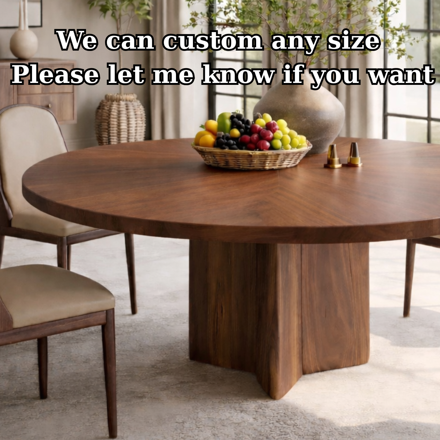 Luxury Solid Wood Round Dining Table for Elegant Interiors