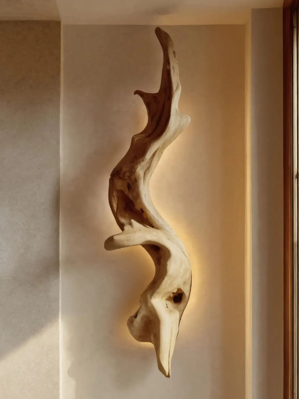 Rustic Organic Wall Lamp Sculpture For Living Room Kitchnce