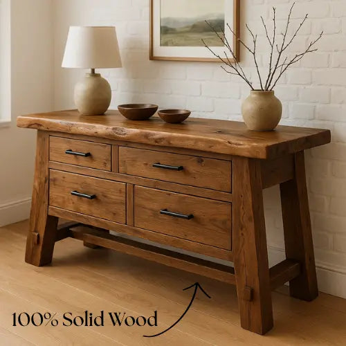 Rustic Solid Wood Console Table – Handcrafted with Timeless Character Kitchnce