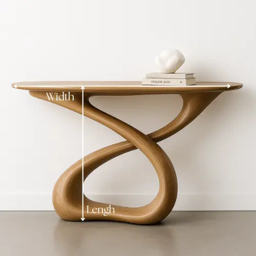 Handcrafted Solid Wood Twistform Console Table – Contemporary Organic Design Kitchnce