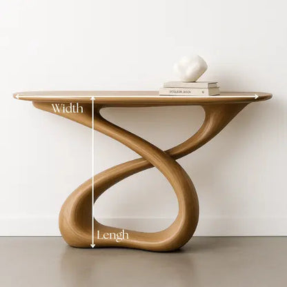 Handcrafted Solid Wood Twistform Console Table – Contemporary Organic Design Kitchnce