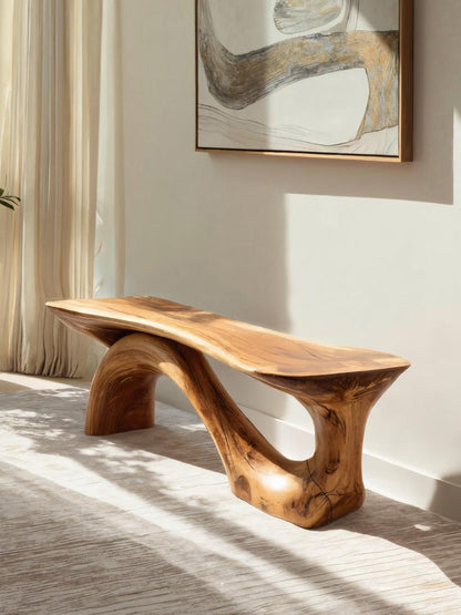 Modern Sculptural Bench With Organic Design For Living Room Kitchnce