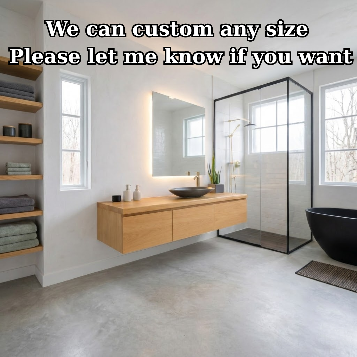 Floating Oak Bathroom Vanity, Wall Mounted Wood Vanity Cabinet Kitchnce
