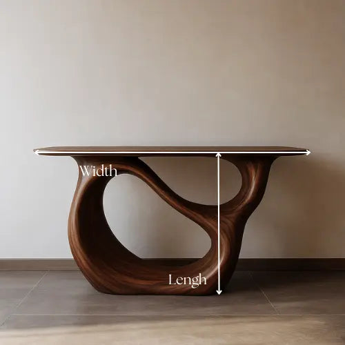 Handcrafted Solid Wood Infinity Console Table – Organic Modern Design Kitchnce