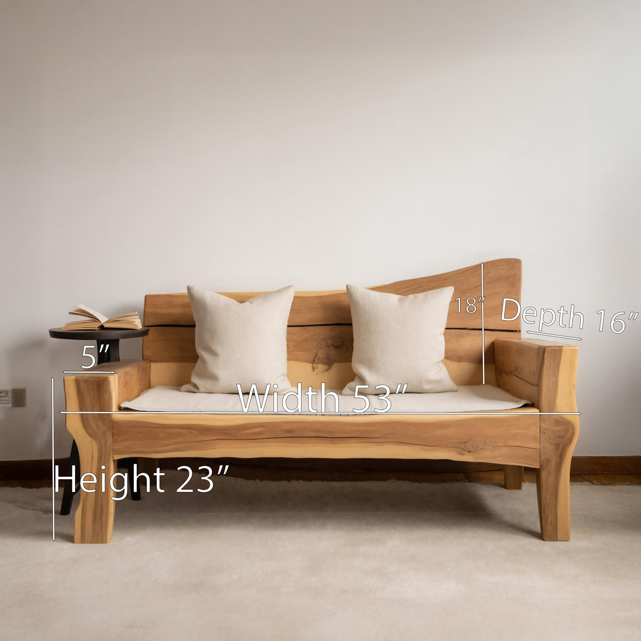 Artistic Live Edge Sofa For Living Room Kitchnce