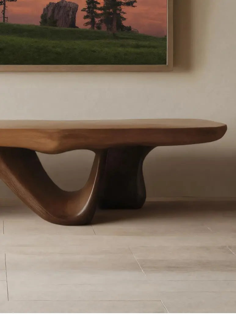 Modern Sculptural Bench With Flowing Design For Living Room Kitchnce