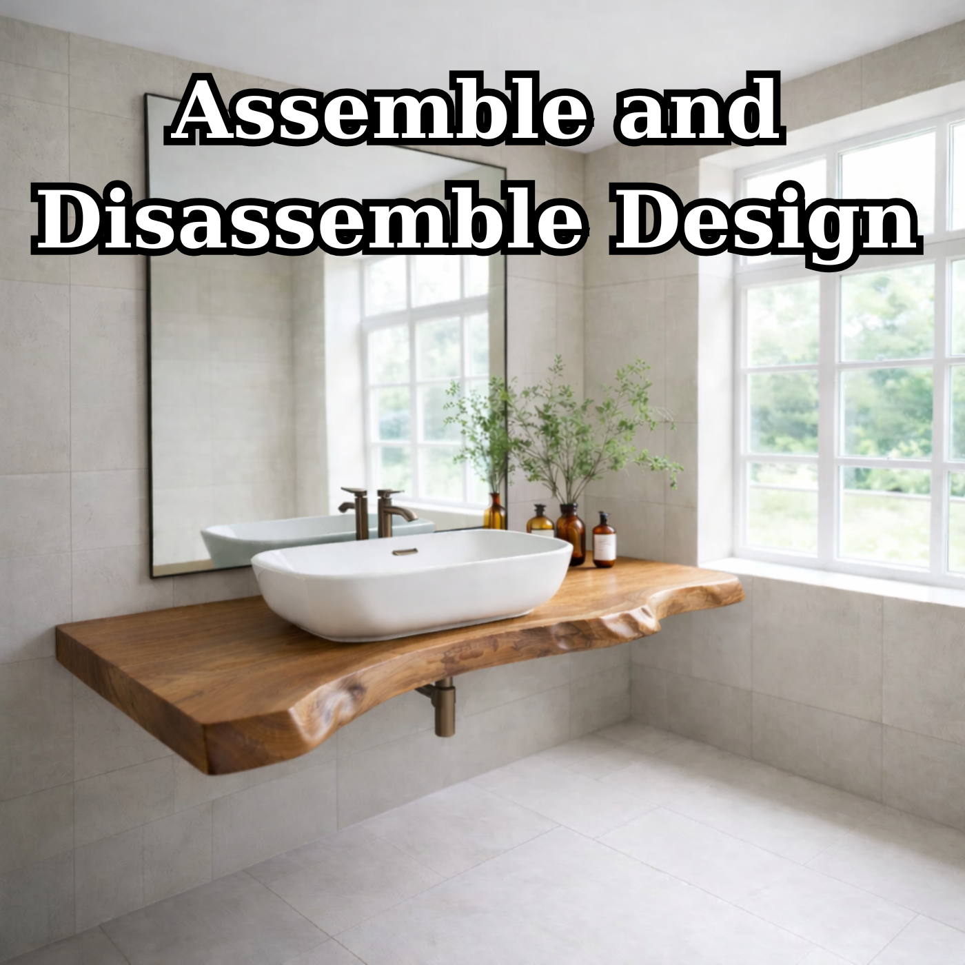 Live Edge Floating Bathroom Vanity Top, Solid Wood Wall Mounted Vanity Shelf Kitchnce