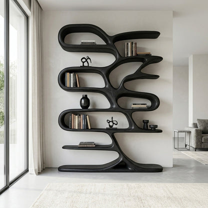 Contemporary Wooden Bookcase For Minimalist Living Room Decor Kitchnce