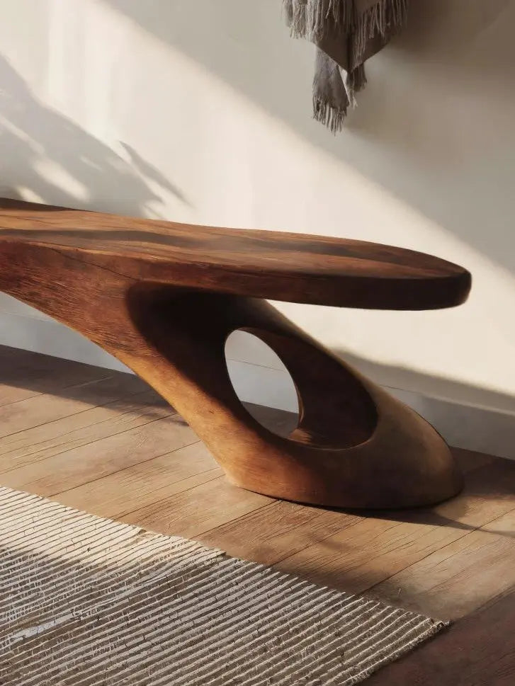 Modern Sculptural Bench With Organic Design For Entryway Kitchnce