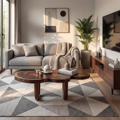 Sculptural Cloud Coffee Table with Curved Base Design