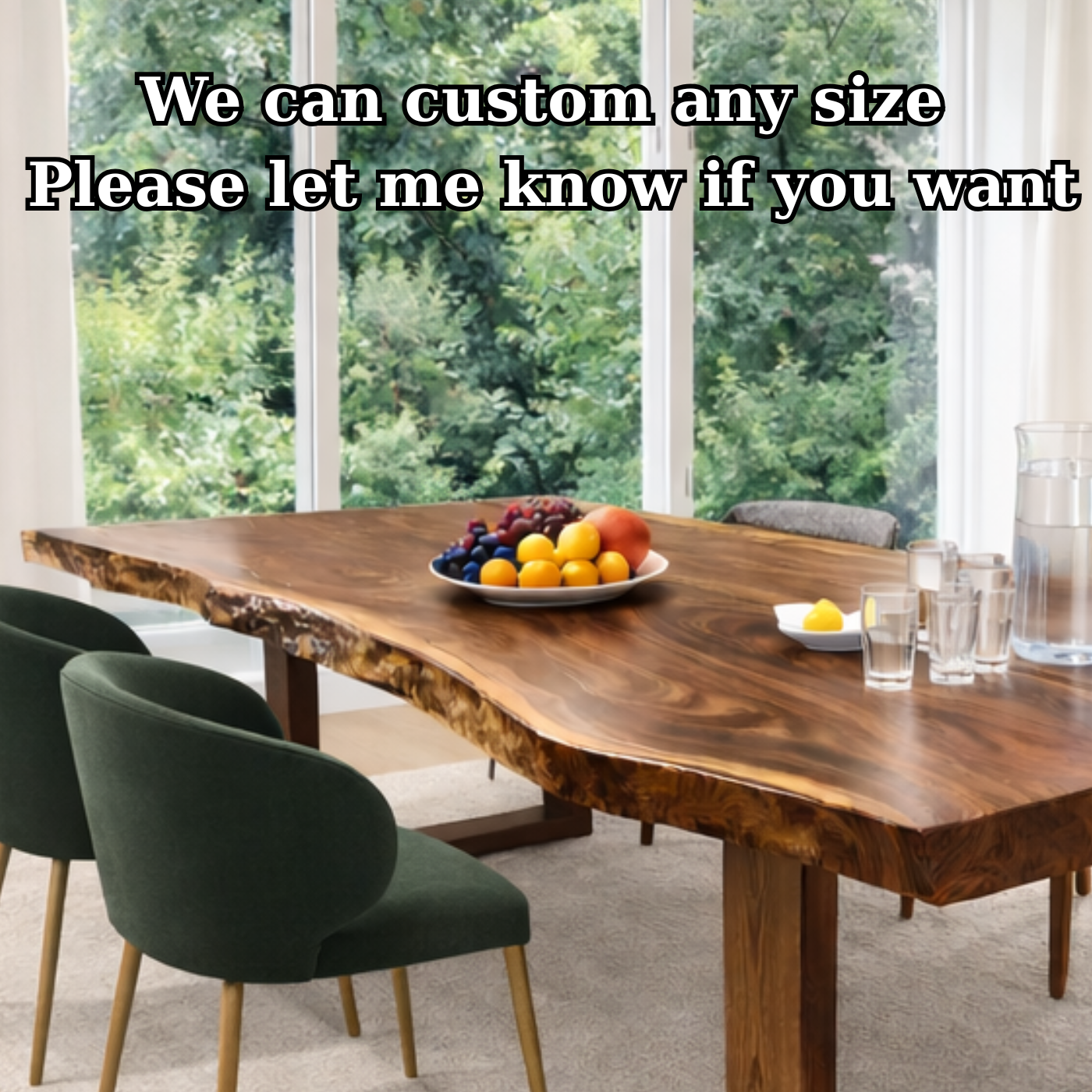Modern Live Edge Solid Wood Dining Table