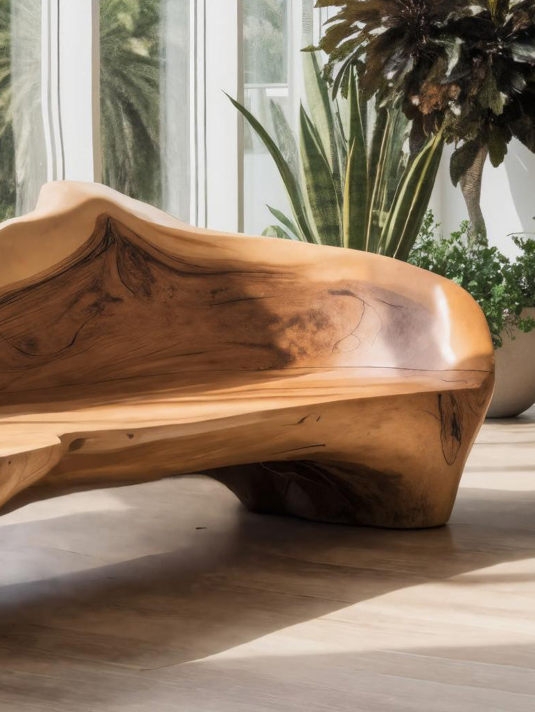 Sculptural Bench With Organic Design For Living Room Kitchnce