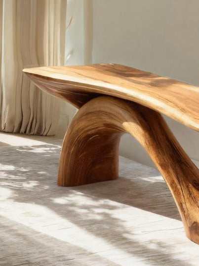 Modern Sculptural Bench With Organic Design For Living Room Kitchnce