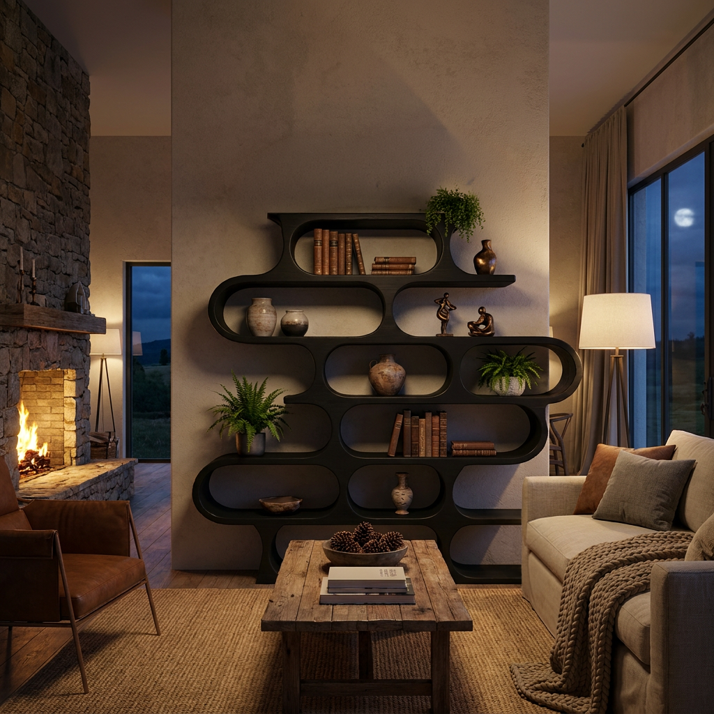 Organic Oval Bookshelf For Living Room Or Creative Studio Kitchnce
