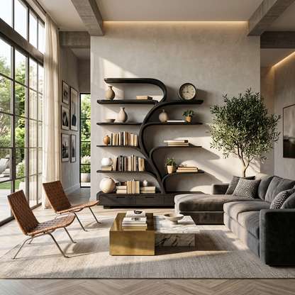 Organic Natural Wood Bookshelf Branch Shape For Home Decor Kitchnce