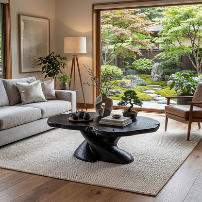 Sculptural Twist Pedestal Coffee Table for Organic Modern Living
