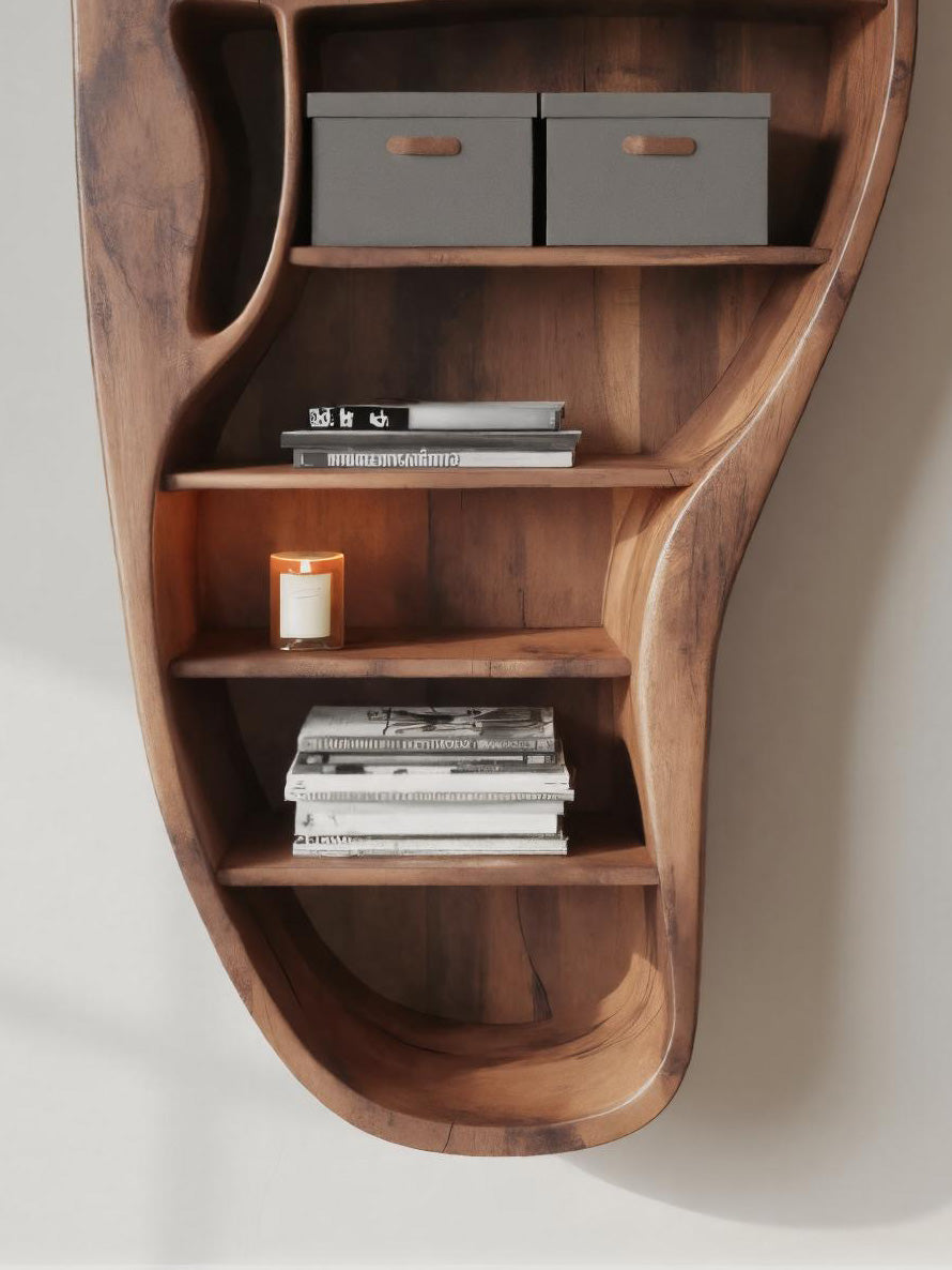 Organic Wall Bookshelf With Sculptural Design For Living Room Or Office Kitchnce