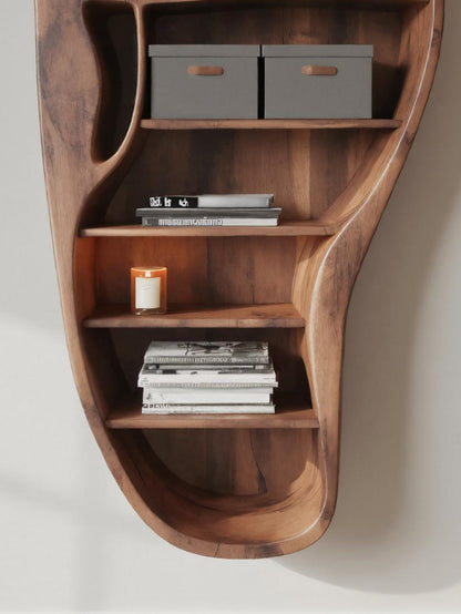 Organic Wall Bookshelf With Sculptural Design For Living Room Or Office Kitchnce