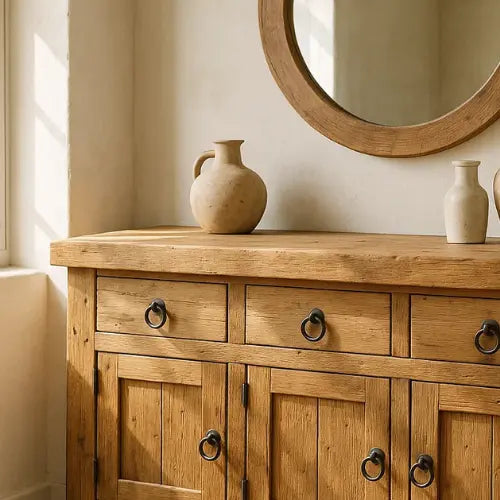 Handcrafted Solid Wood Console Table, Rustic Farmhouse Charm Kitchnce