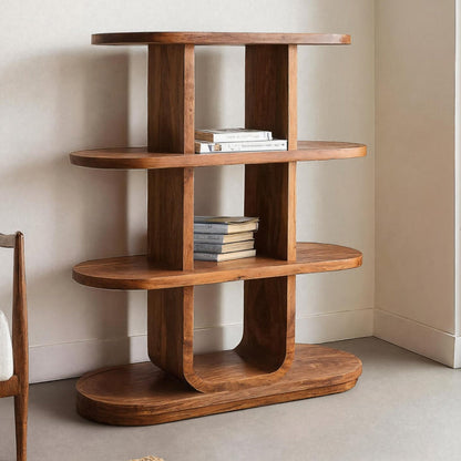 Handcrafted Bookshelf Open Storage Design For Living Room Kitchnce