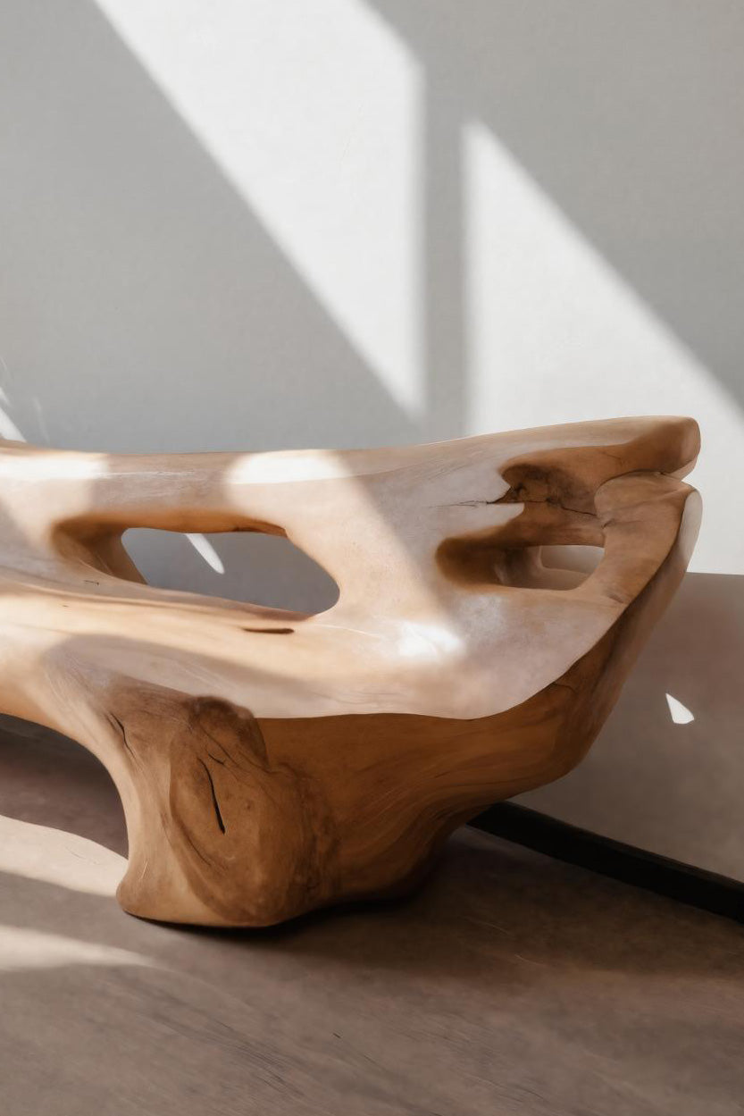 Modern Sculpted Bench For Living Room Or Entryway Kitchnce