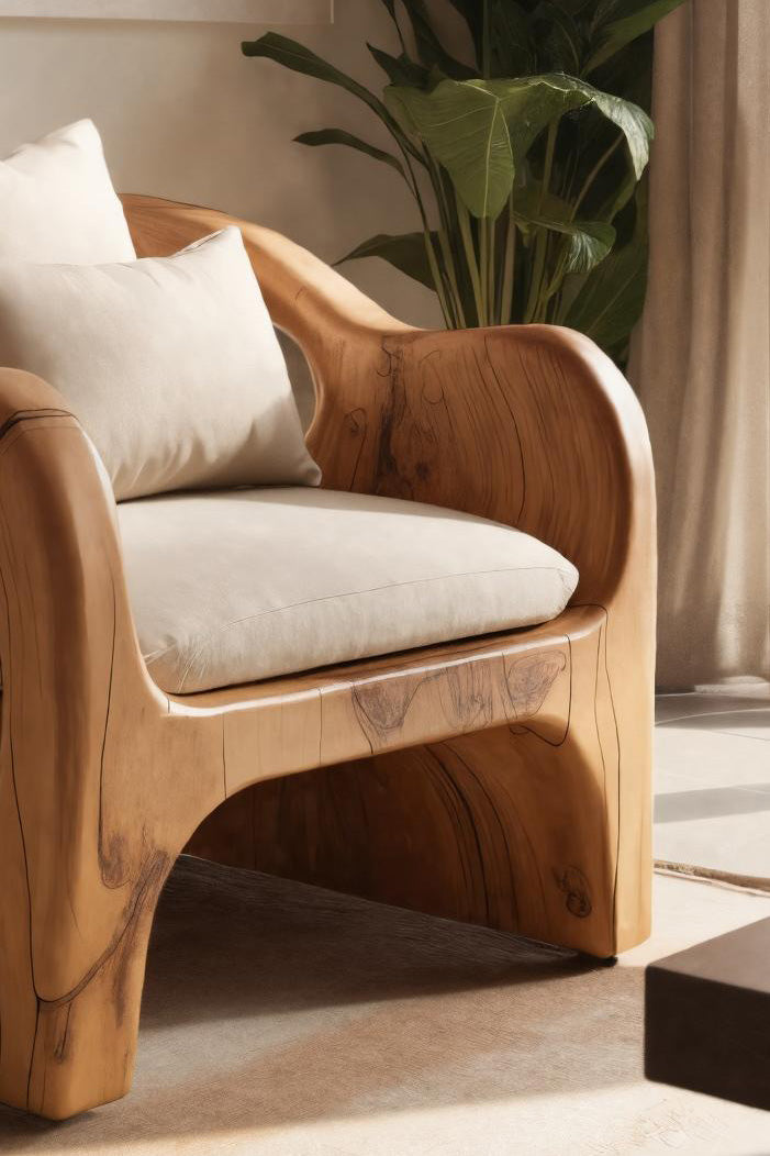 Artistic Sculpted Armchair For Living Room Or Lounge Kitchnce