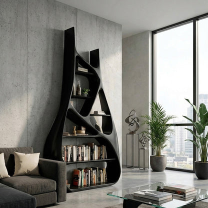 Minimalist Sculptural Bookshelf For Living Room Furniture Kitchnce