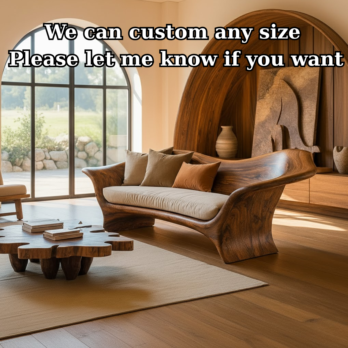 Handcrafted Solid Wood Sofa – Organic Modern Design Kitchnce