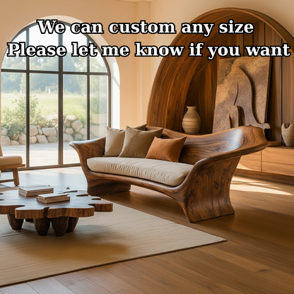 Handcrafted Solid Wood Sofa – Organic Modern Design Kitchnce