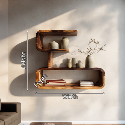 Minimal Wall Mounted Shelf with Clean Floating Wood Design