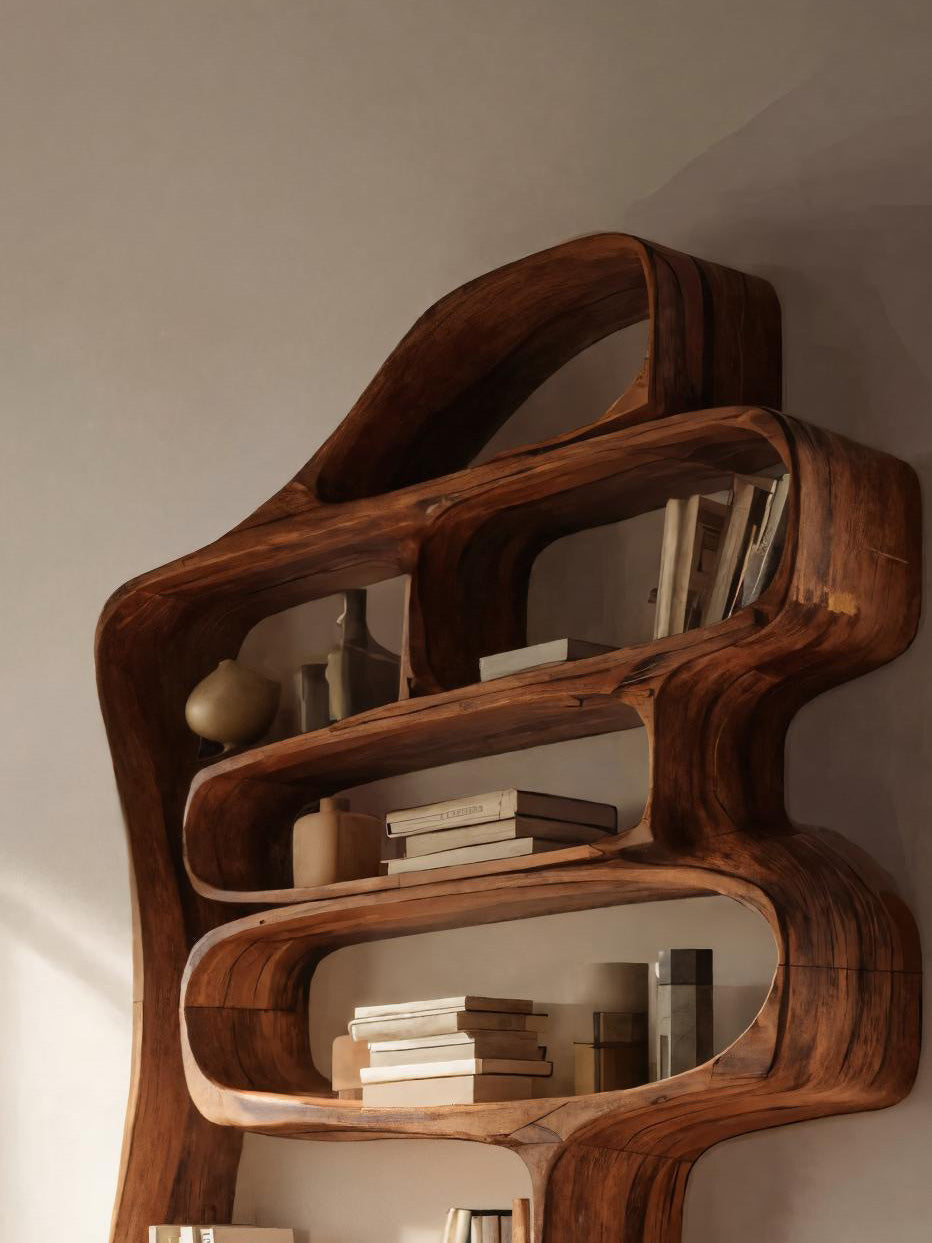 Sculptural Floating Bookshelf For Living Room Or Bedroom Kitchnce