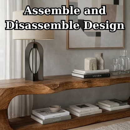 Solid Wood Sculptural TV Stand – Organic Modern Live Edge Media Console