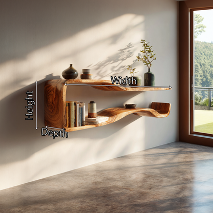 Floating Display Shelf with Soft Edge Minimal Design