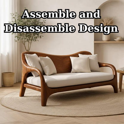 Luxury Solid Wood Sofa Curved Modern Design