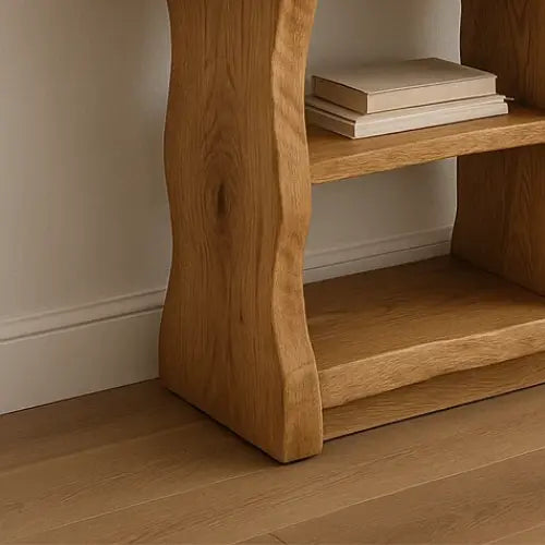 Handcrafted Solid Wood Sculptural Console Table – Organic Modern Design Kitchnce