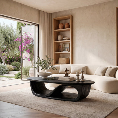 Sculptural Wave Coffee Table With Organic Modern Form